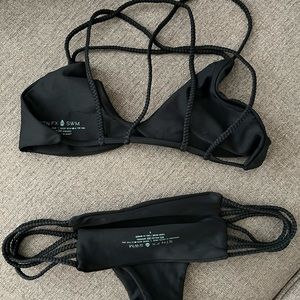Stone Fox Swim. Braided strap set size small. Dark grey. Worn once